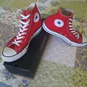 Classic Converse High Tops, Red, 9.5 mens